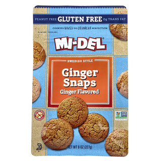 Mi-Del Cookies, Swedish Style Ginger Snaps, Ginger , 8 oz (227 g)