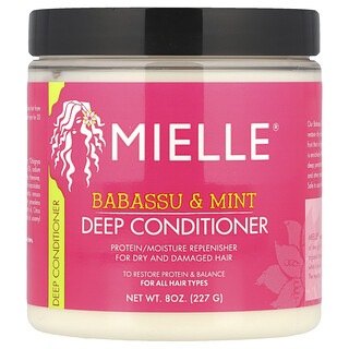 Mielle, Derinlemesine Saç Kremi, Tüm Saç Tipleri İçin, Babassu ve Nane, 8 oz (227 g)