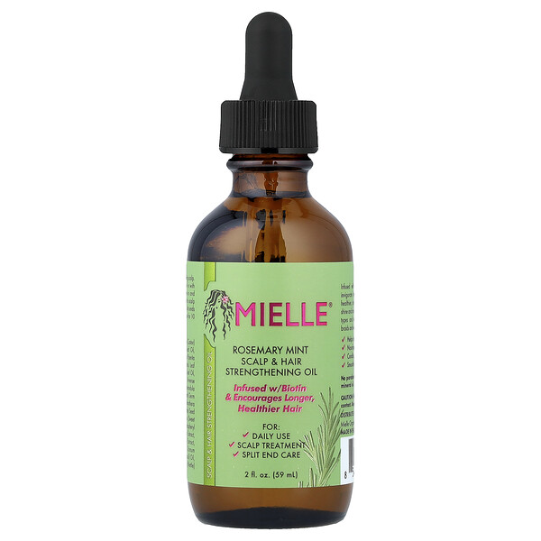 Mielle Scalp & Hair Strengthening Oil, Rosemary Mint, 2 fl oz (59 ml)