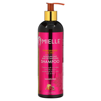 Купить Mielle Увлажняющий шампунь для распутывания волос, гранат и мед, 355 мл (12 жидк. Унций)