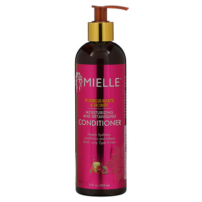 Купить Mielle Увлажняющий кондиционер для распутывания волос, гранат и мед, 355 мл (12 жидк. Унций)