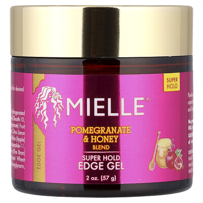 Mielle, Gel Super Hold Edge, Mezcla de granada y miel`` 57 g (2 oz)
