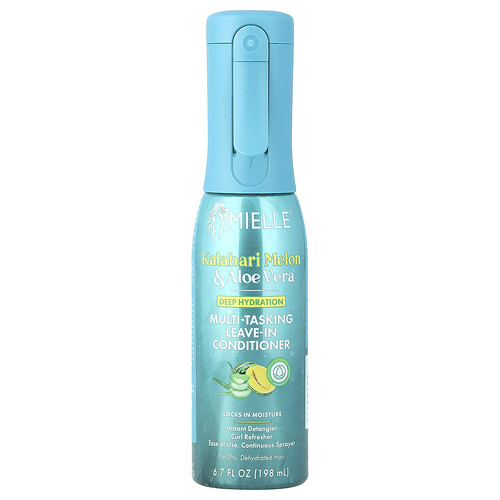 Mielle Deep Hydration Multi-Tasking Leave-In Conditioner, For Dry, Dehydrated Hair, Kalahari Melon & Aloe Vera, 6.7 fl oz (198 ml)