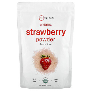 Micro Ingredients, Morango Orgânico em Pó, 454 g (1 lb)