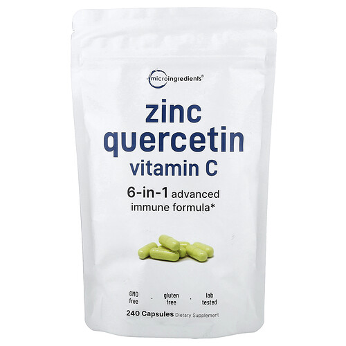 Micro Ingredients Zinc Quercetin Vitamin C , 240 Capsules