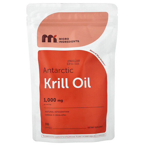 Micro Ingredients Antarctic Krill Oil, 300 Softgels (500 mg per Softgel)