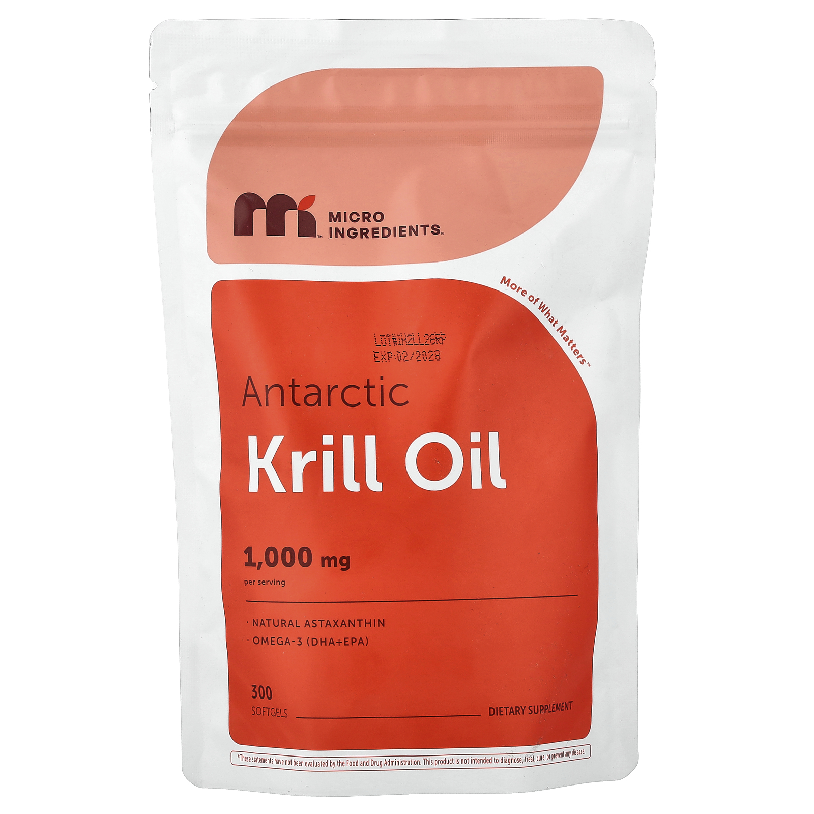 Micro Ingredients (마이크로 인그리디언츠), 남극 크릴 오일, 소프트젤 300정(소프트젤 1정당 500mg)