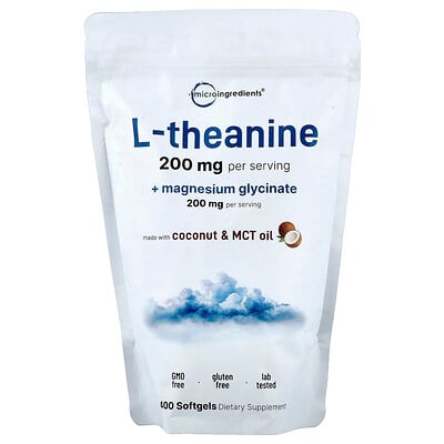 Product Image for Micro Ingredients, L-Theanine + Magnesium Glycinate , 400 Softgels