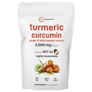 Micro Ingredients, Curcumina de cúrcuma, 300 cápsulas blandas
