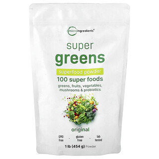 Micro Ingredients, Supergreens, Superalimento en polvo, Original, 454 g (1 lb)