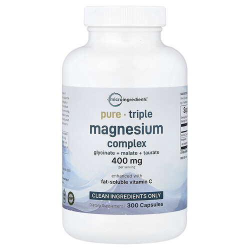 Micro Ingredients Triple Magnesium Complex, 300 Capsules (133 mg per Capsule)
