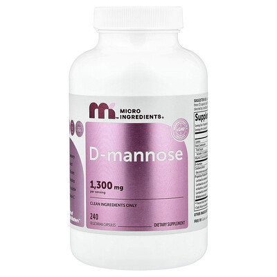 Micro Ingredients, D-manosa con arándano rojo, probióticos y vitamina C liposoluble, 240 cápsulas vegetales
