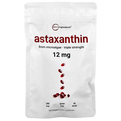 Product Image for Micro Ingredients, Astaxanthin , 12 mg, 120 Softgels