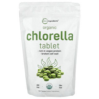 Micro Ingredients, comprimidos de Clorela orgánica, 720 comprimidos (0,5 g por comprimido)