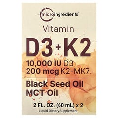 Вітаміни D3 і K2, 2 флакони з піпеткою по 60 мл (2 рідк. унції).