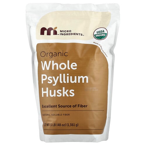 Micro Ingredients Organic Whole Psyllium Husks, 48 oz (1,361 g)