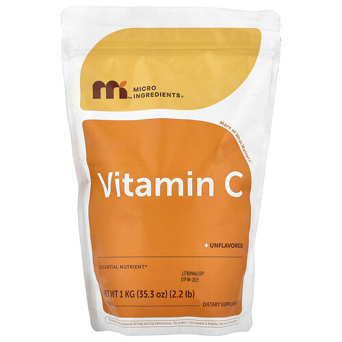 Micro Ingredients Vitamin C Powder, Unflavored, 35.3 oz (1 kg)