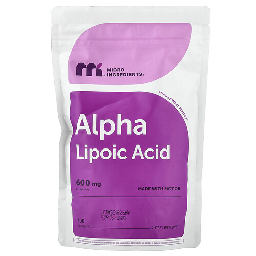 Micro Ingredients Alpha Lipoic Acid, 300 Softgels (200 mg per Softgel)