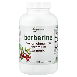 Micro Ingredients, Berberina, 240 cápsulas vegetales