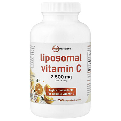 Product Image for Micro Ingredients, Liposomal Vitamin C, 240 Vegetarian Capsules (625 mg per Capsule)