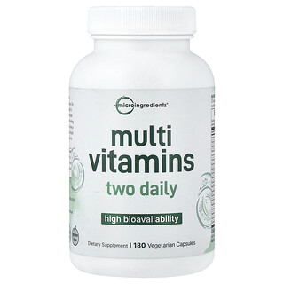 Micro Ingredients, Suplemento multivitamínico, Alta biodisponibilidad, 180 cápsulas vegetales