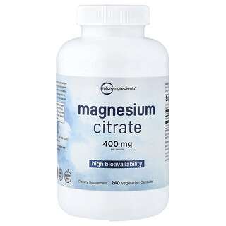 Micro Ingredients, Magnezijev citrat, 240 vegetarijanskih kapsula (133 mg po kapsuli)