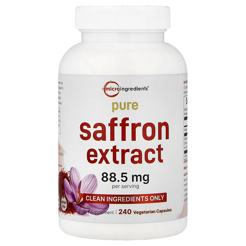 Micro Ingredients Pure Saffron Extract, 240 Vegetarian Capsules