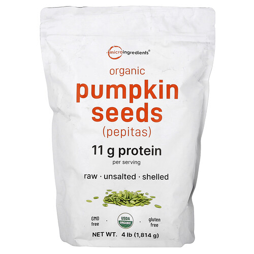 Micro Ingredients, Organic Pumpkin Seeds, Unsalted, 4 lb (1,814 g)