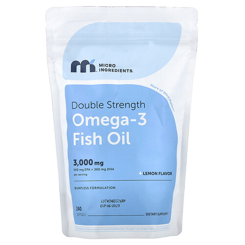 Micro Ingredients Omega-3 Fish Oil, 1.000 cápsulas blandas