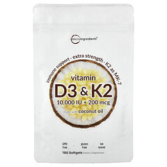 Вітаміни D3 та K2, 180 капсул