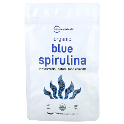 Micro Ingredients, Espirulina azul orgánica, 30 g (1,05 oz)