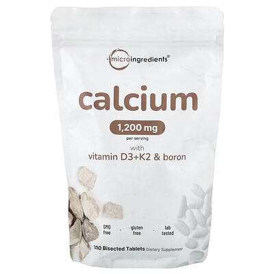 Product Image for Micro Ingredients, Calcium with Vitamin D3 + K2 & Boron, 300 Bisected Tablets