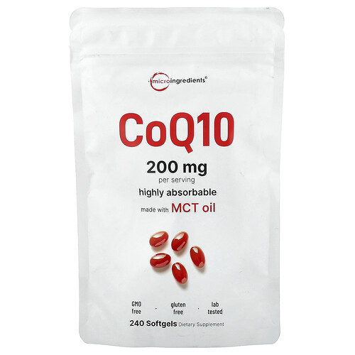 Micro Ingredients CoQ10, 240 Softgels (100 mg per Softgel)
