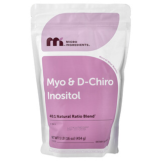Micro Ingredients, Myo e D-Chiro Inositol em Pó, 454 g (1 lb)