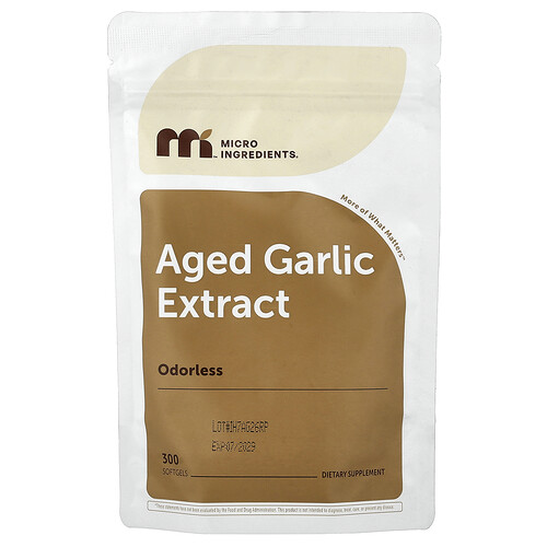 Micro Ingredients, Odorless Aged Garlic Extract, geruchloser gereifter Knoblauchextrakt, 300 Weichkapseln (250 mg pro Weichkapsel)