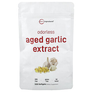 Micro Ingredients, Odorless Aged Garlic Extract, 300 Softgels (250 mg per Softgel)