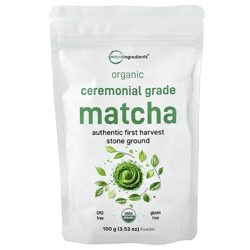 Micro Ingredients Organic Ceremonial Grade Matcha Powder, 3.53 oz (100 g)
