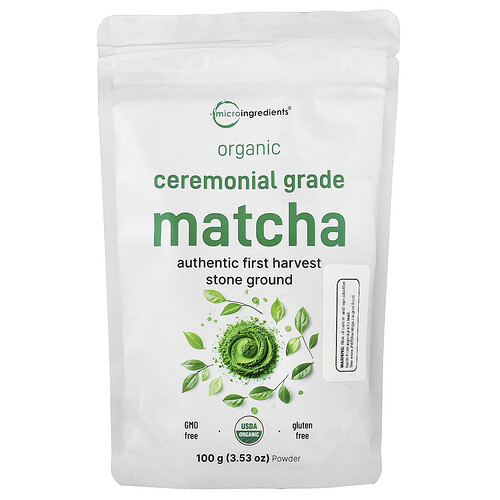 Micro Ingredients, Organic Ceremonial Grade Matcha Powder, 3.53 oz (100 g)