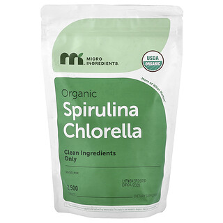 Micro Ingredients, Organisk Spirulina Chlorella, 2 500 tabletter