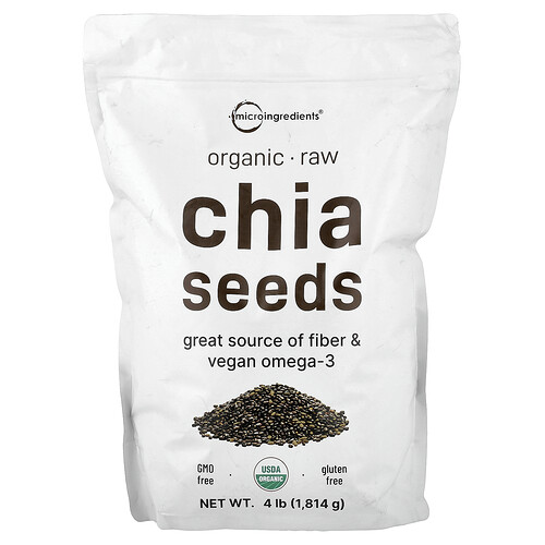 Micro Ingredients Organic Chia Seeds, Raw, 4 lb (1,814 g)