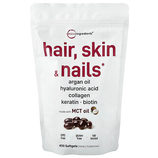 Micro Ingredients, Hair, Skin, Nails, 400 Softgels