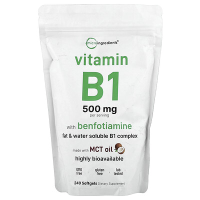Product Image for Micro Ingredients, Vitamin B1 With Benfotiamine, 240 Softgels