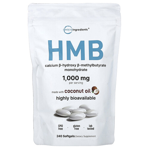 Micro Ingredients HMB, 240 Softgels