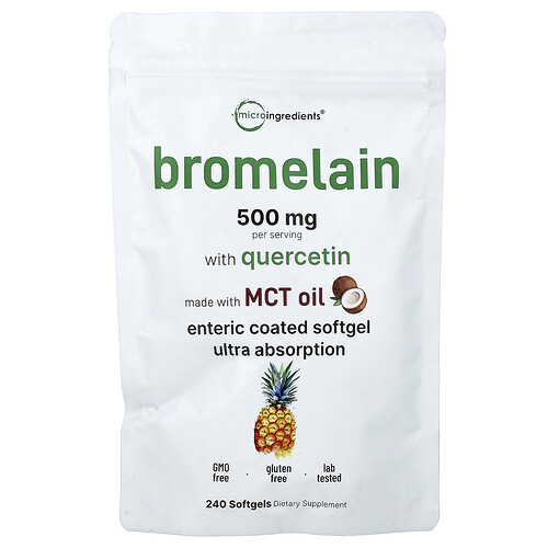 Micro Ingredients Bromelain With Quercetin, 240 Softgels