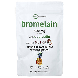 Micro Ingredients, Bromelaína con quercetina, 240 cápsulas blandas