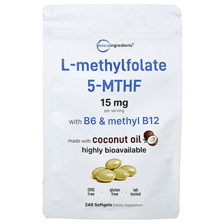 Micro Ingredients, L-メチル葉酸、ソフトジェル240粒