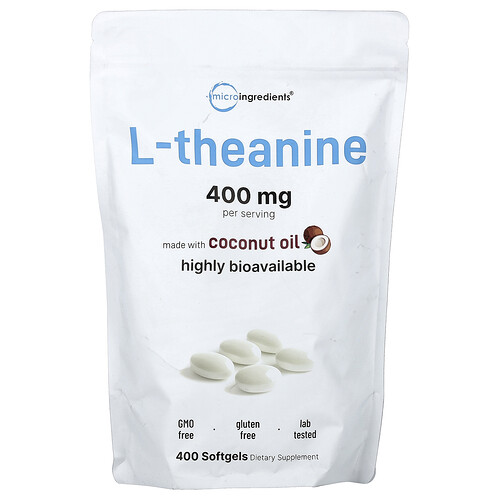 Micro Ingredients L-теанин 400 капсул (200 мг в 1 капсуле)