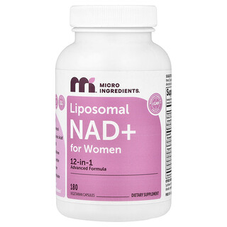 Micro Ingredients, NAD+ liposomal para mujeres, 180 cápsulas vegetales