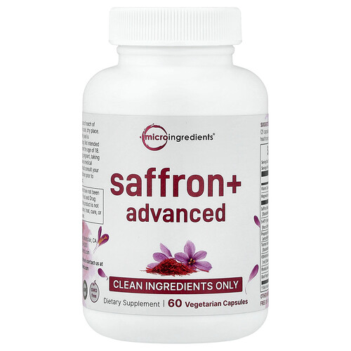 Micro Ingredients, Saffron+ Advanced, Safran+, 60 pflanzliche Kapseln