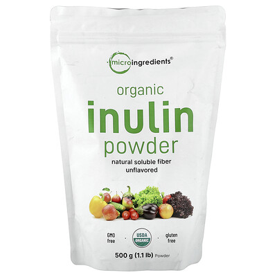 Micro Ingredients, Inulina orgánica en polvo, Sin sabor, 500 g (1,1 lb)